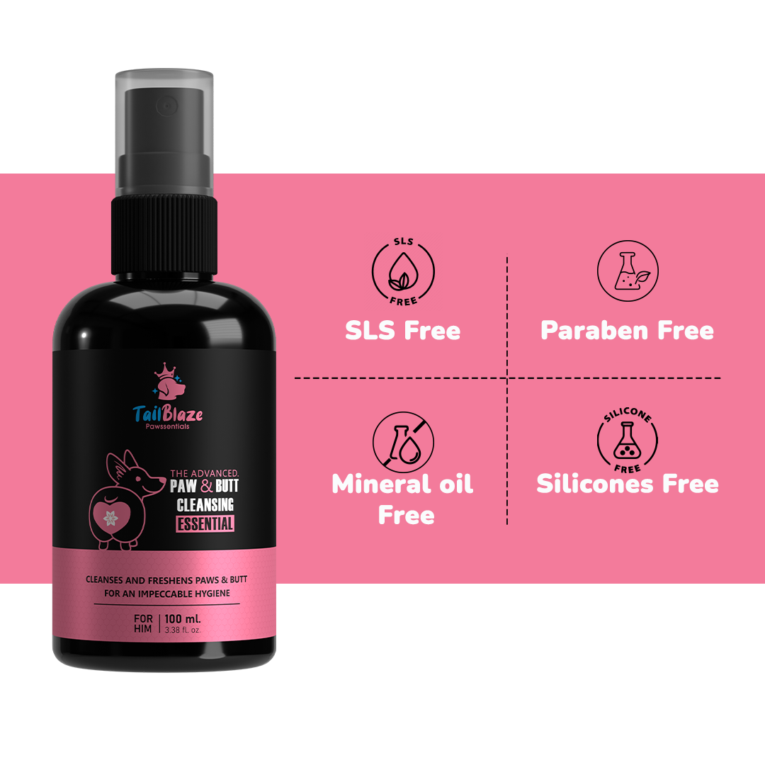 Pawssentials The Advanced PAW & BUTT CLEANSING Spray Essential for Dogs 100ml